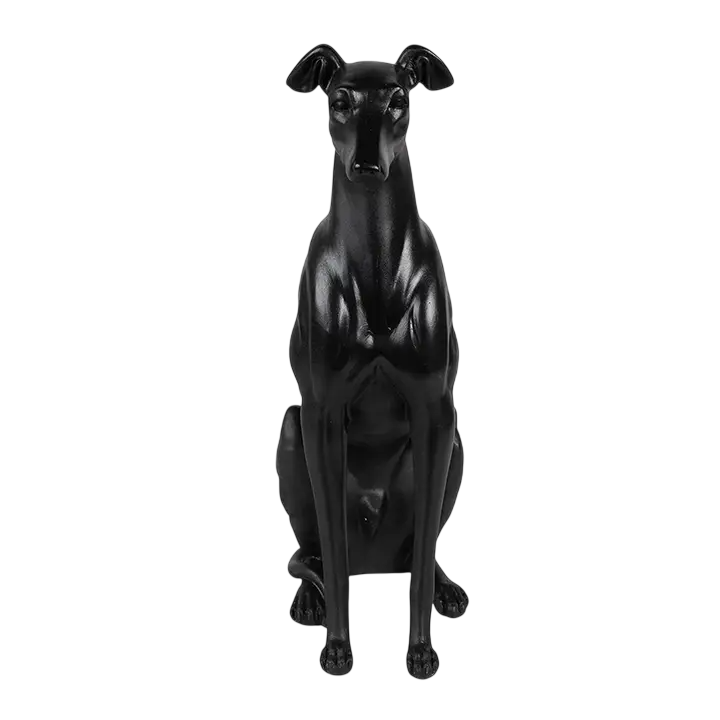 Estatua de cão em preto