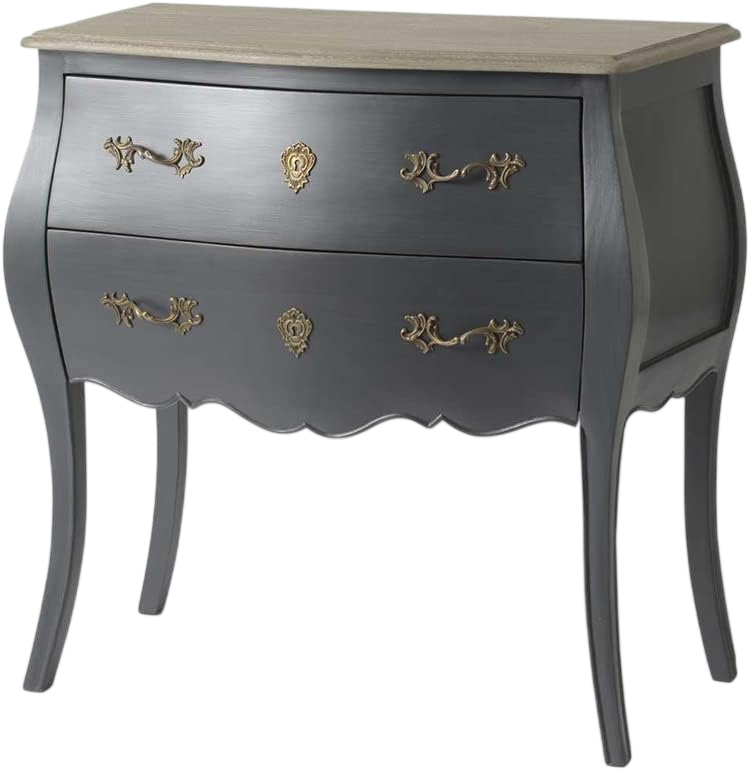 Cómoda vintage em azul celeste e dourado