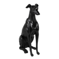Estatua de cão em preto