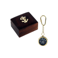 Bússola porta-chave com caixa de madeira