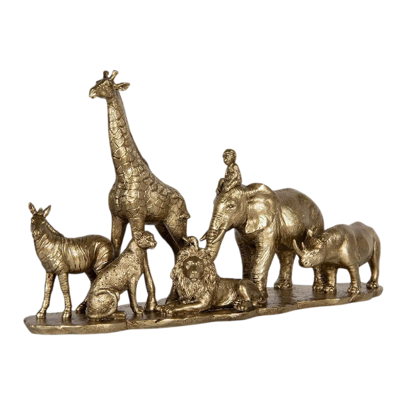 Peça decorativa animais dourada