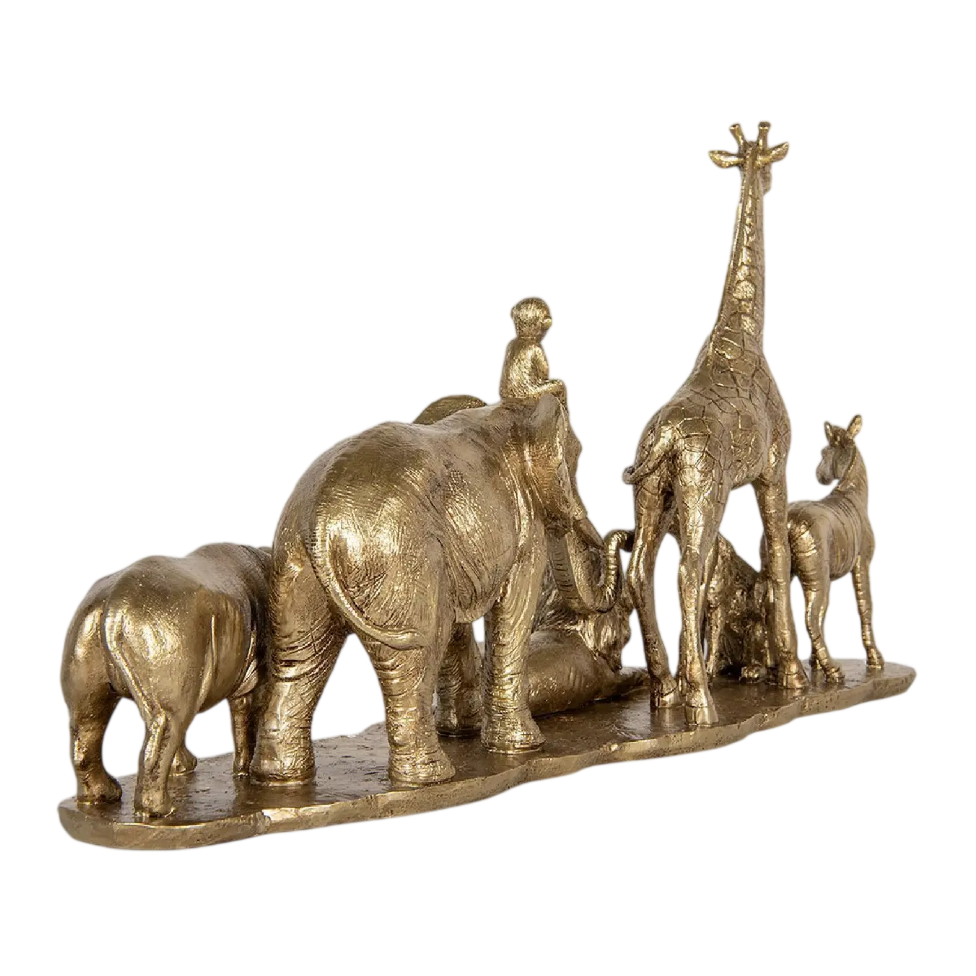 Peça decorativa animais dourada