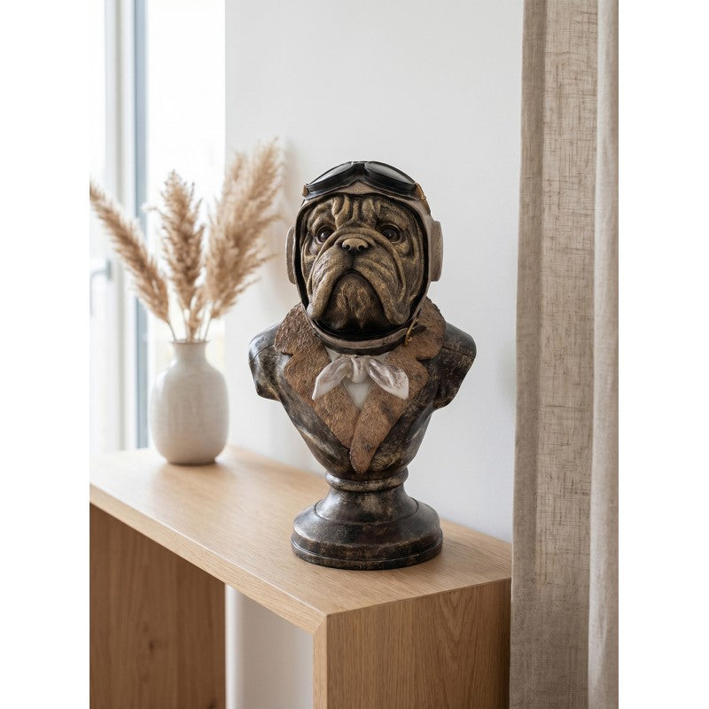 Estatueta de cão castanha