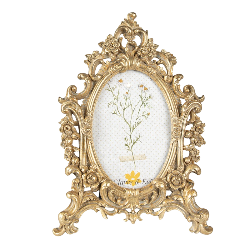 Moldura oval dourada