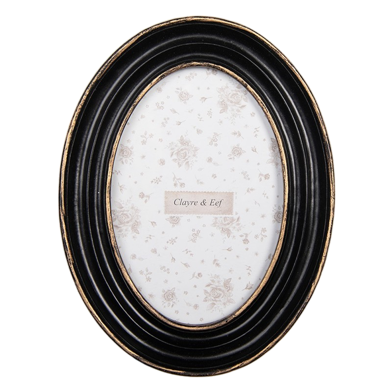 Moldura oval em preto rústico