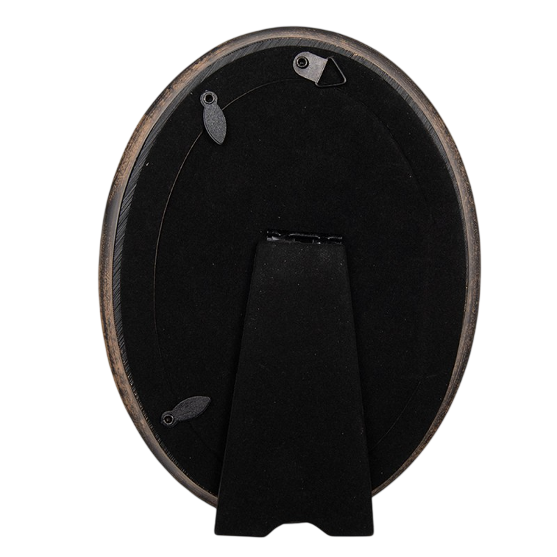 Moldura oval em preto rústico