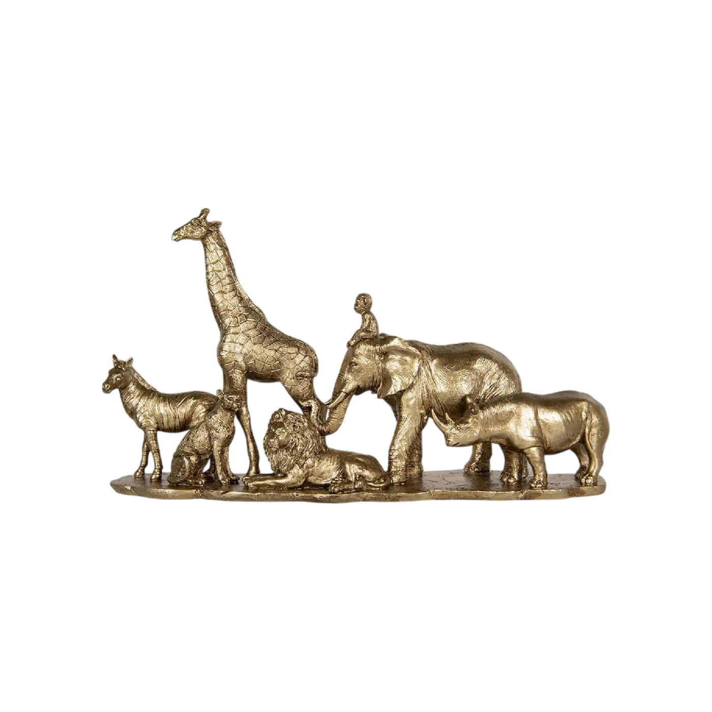 Peça decorativa animais dourada