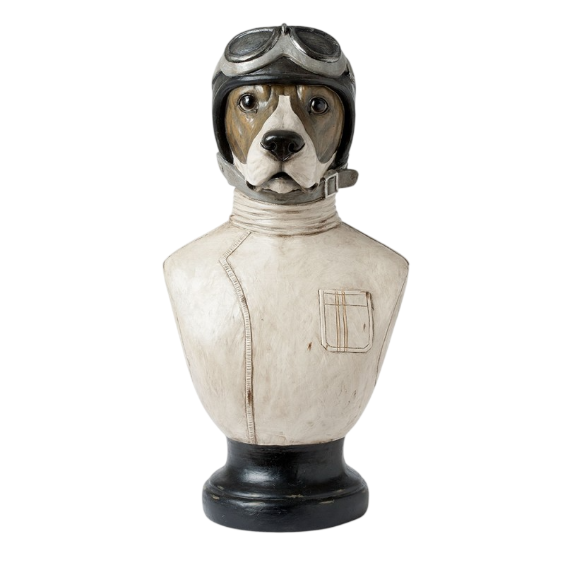 Busto de cão aviador
