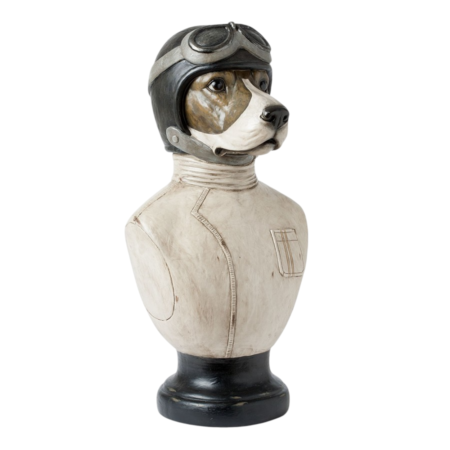 Busto de cão aviador