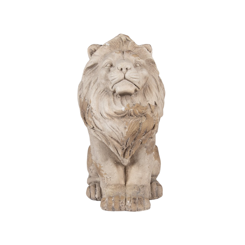 Estátua de leão em cerâmica