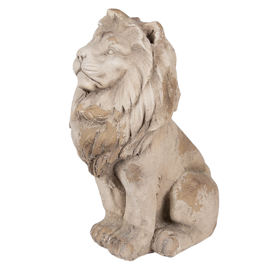 Estátua de leão em cerâmica