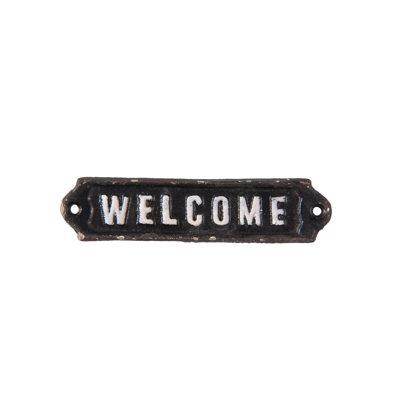 Placa metálica em ferro fundido "Welcome"