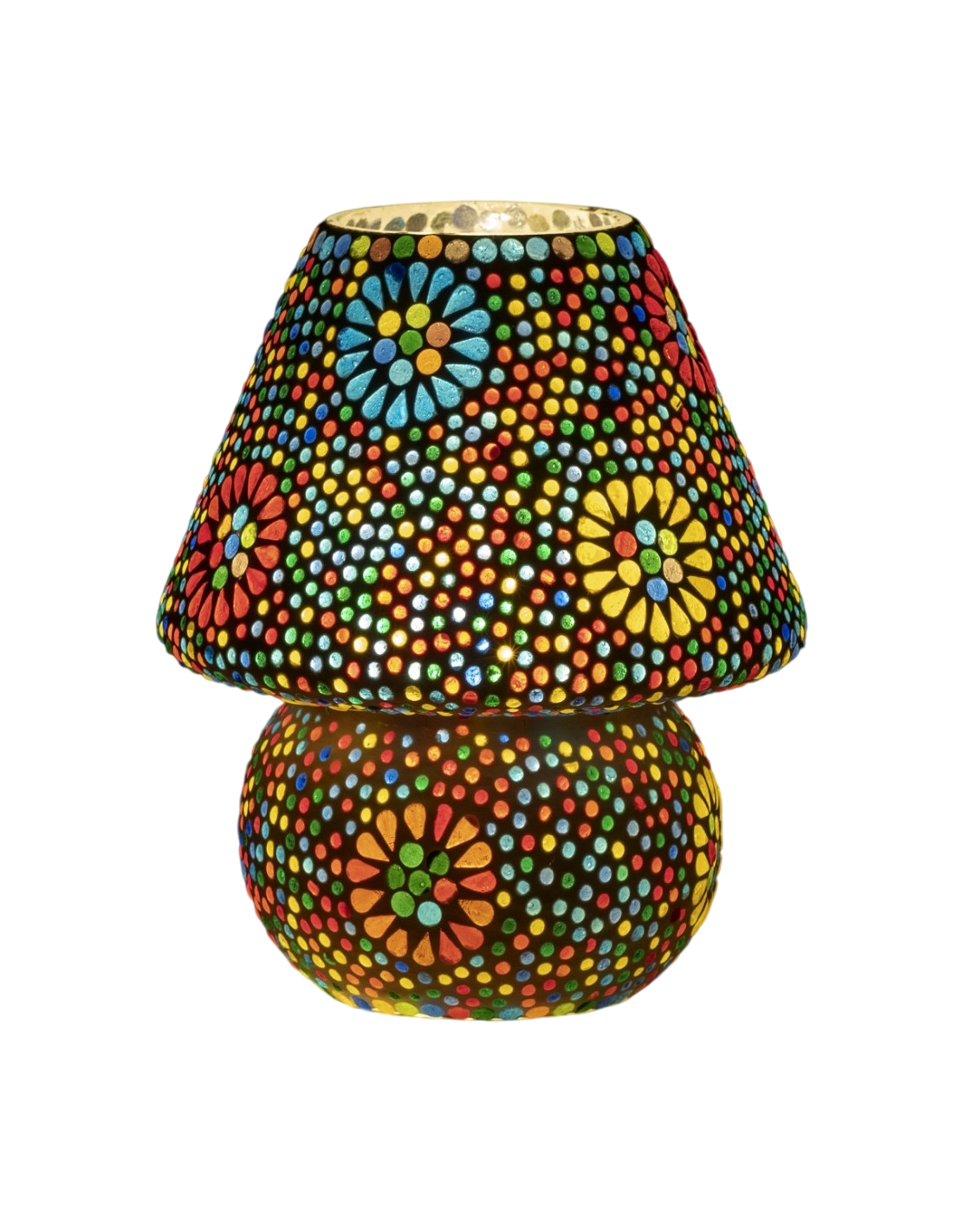Candeeiro de fio com mosaico