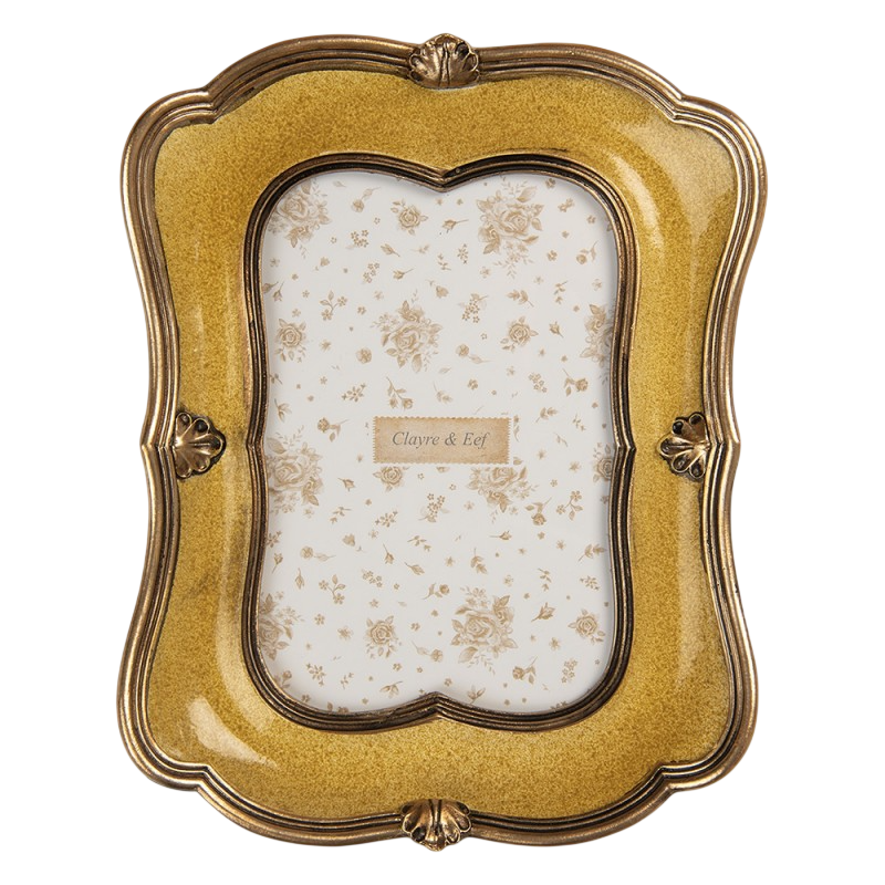 Moldura em amarelo velho e dourado