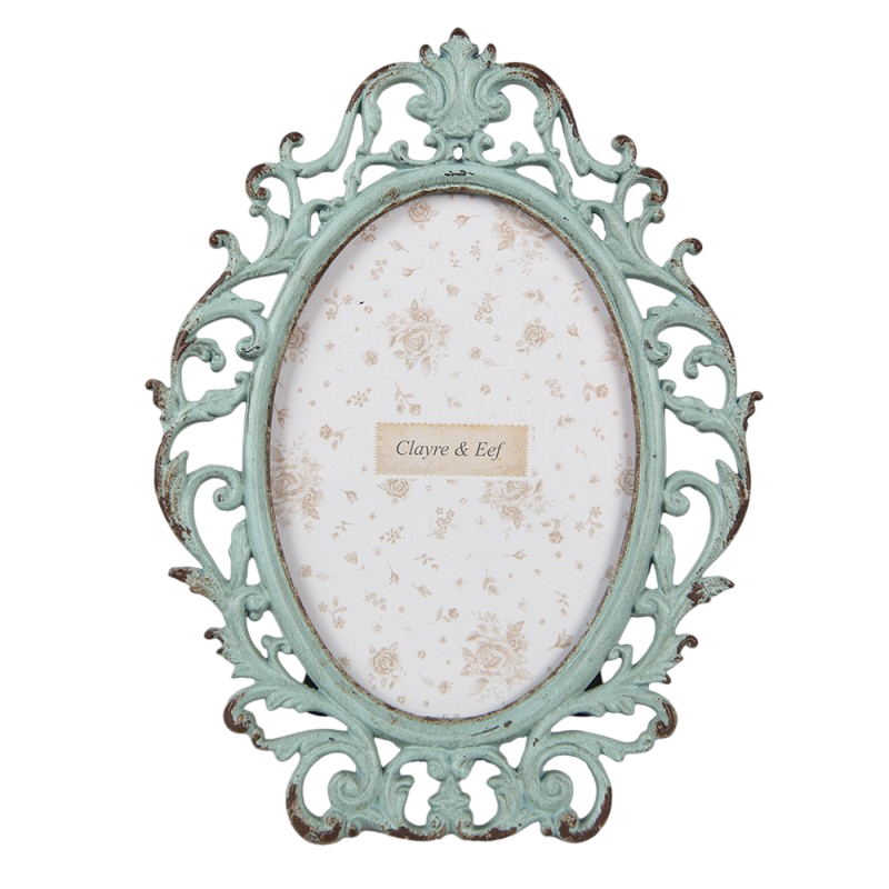 Moldura oval metal verde