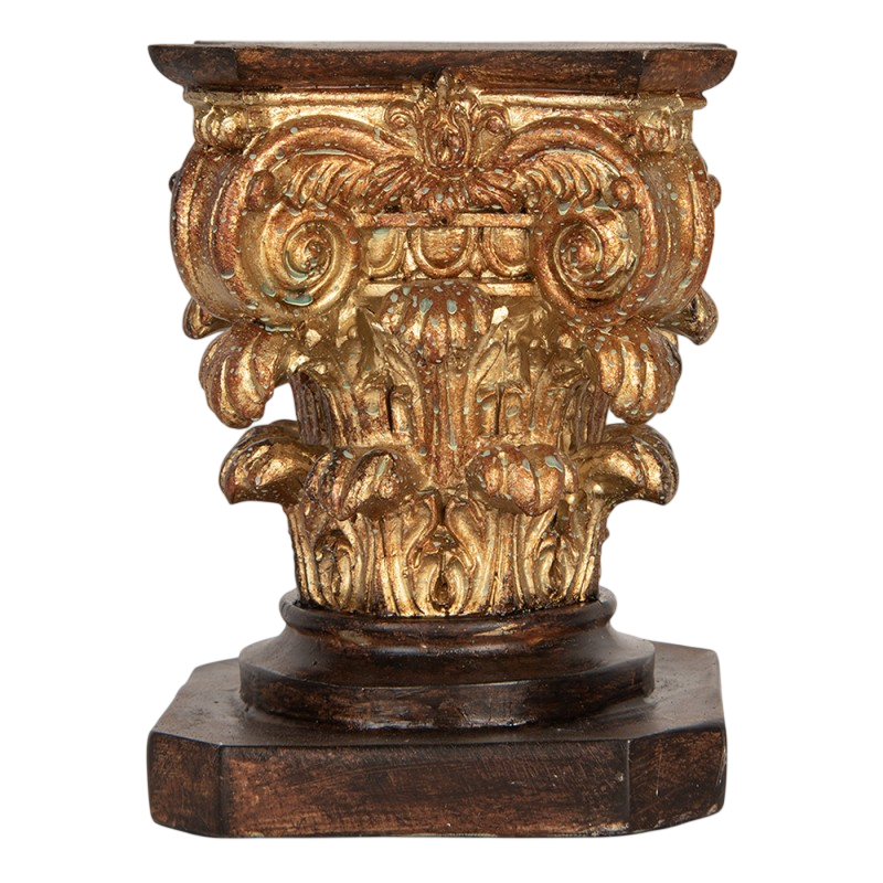 Pedestal dourado e castanho