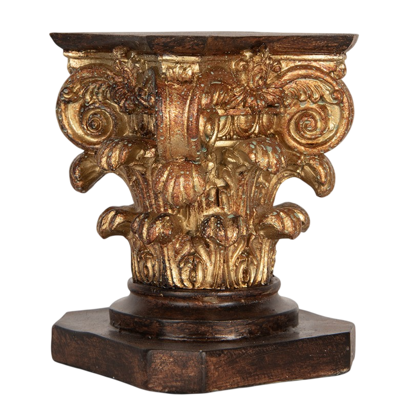 Pedestal dourado e castanho