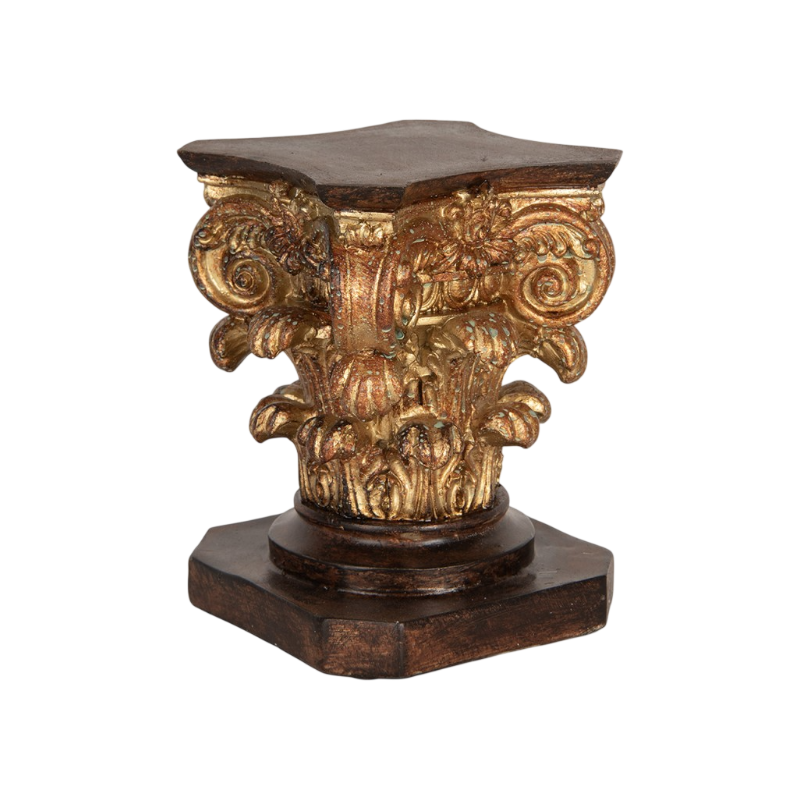 Pedestal dourado e castanho