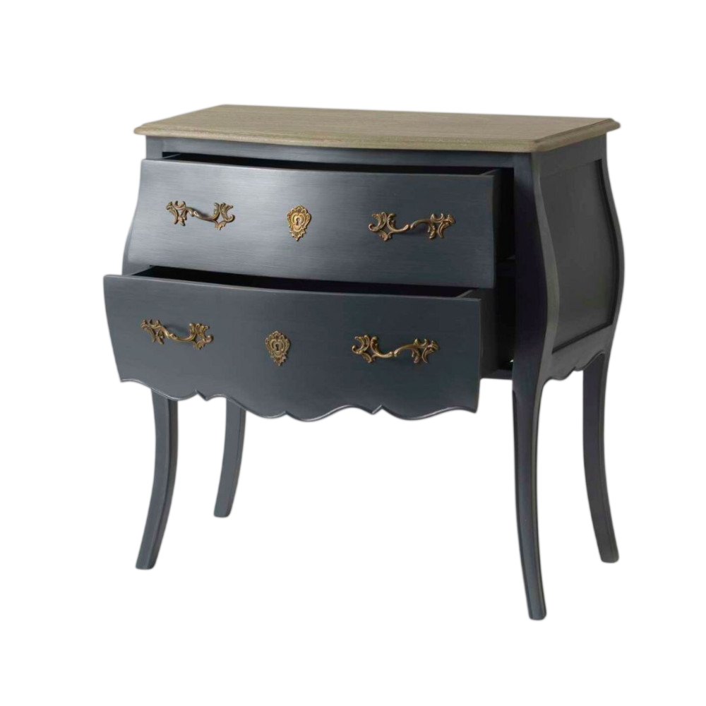 Cómoda vintage em azul celeste e dourado